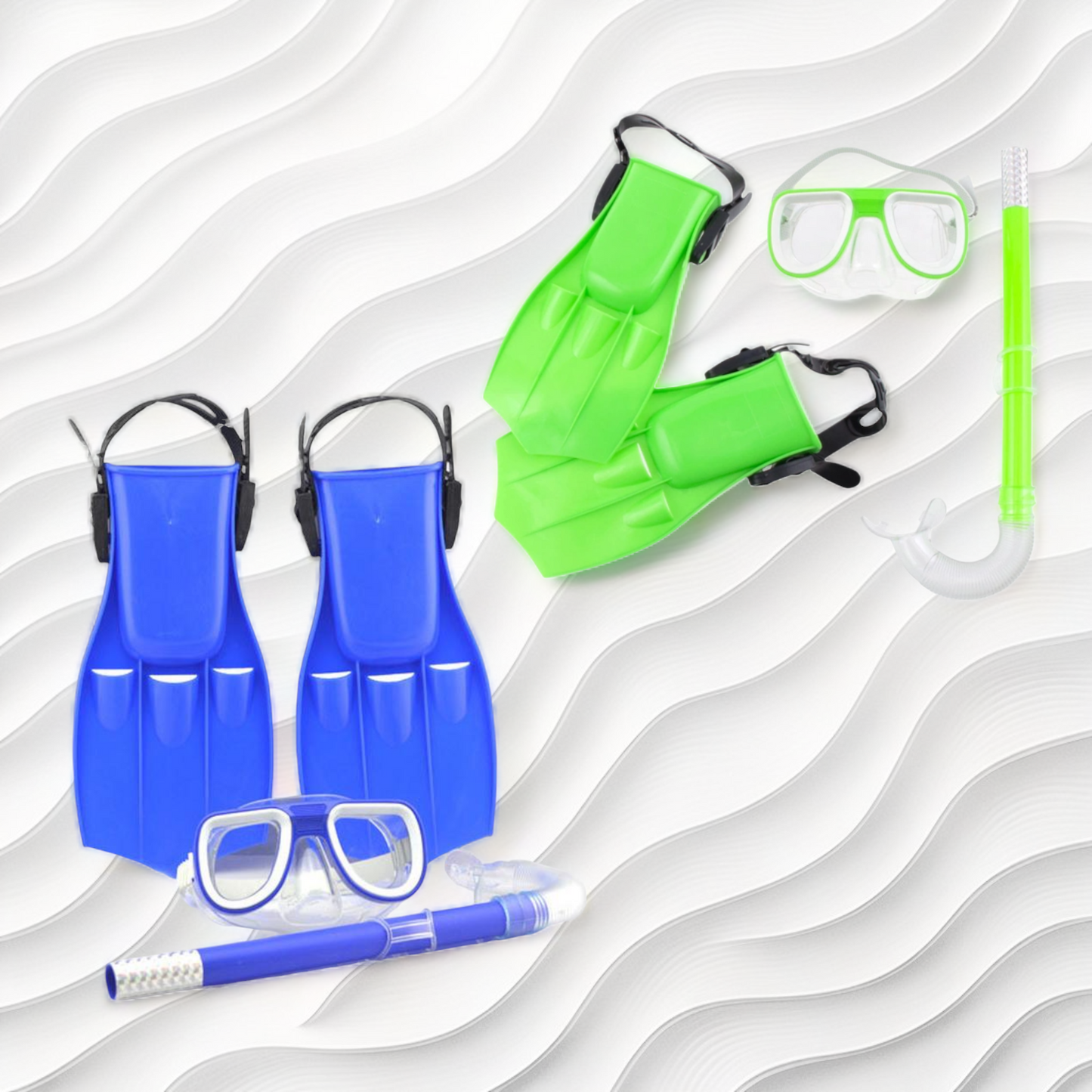 Kinder Tauch - Komplettset | Schnorchel | Taucherbrille | Flossen