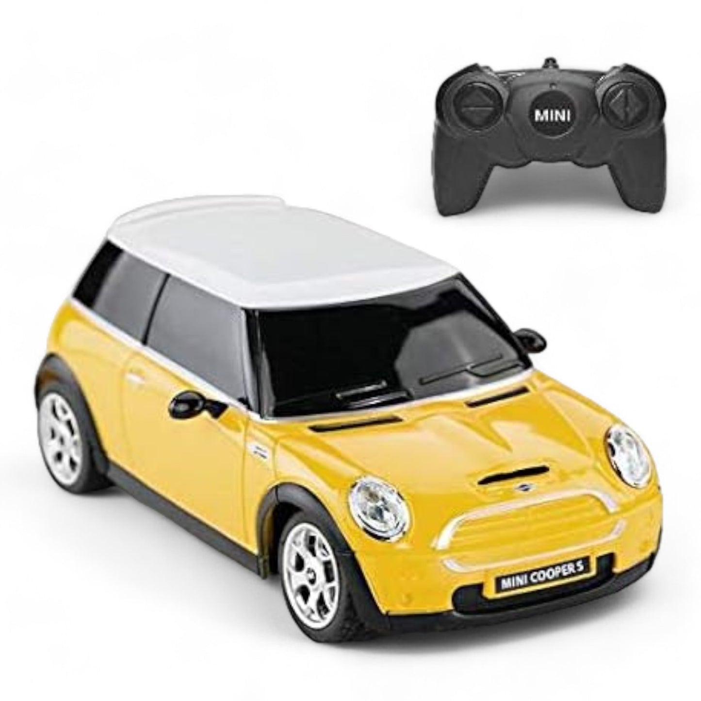 Rastar Mini Cooper S Yellow | Ferngesteuert | Auto | 1:24 Skala | Retouren