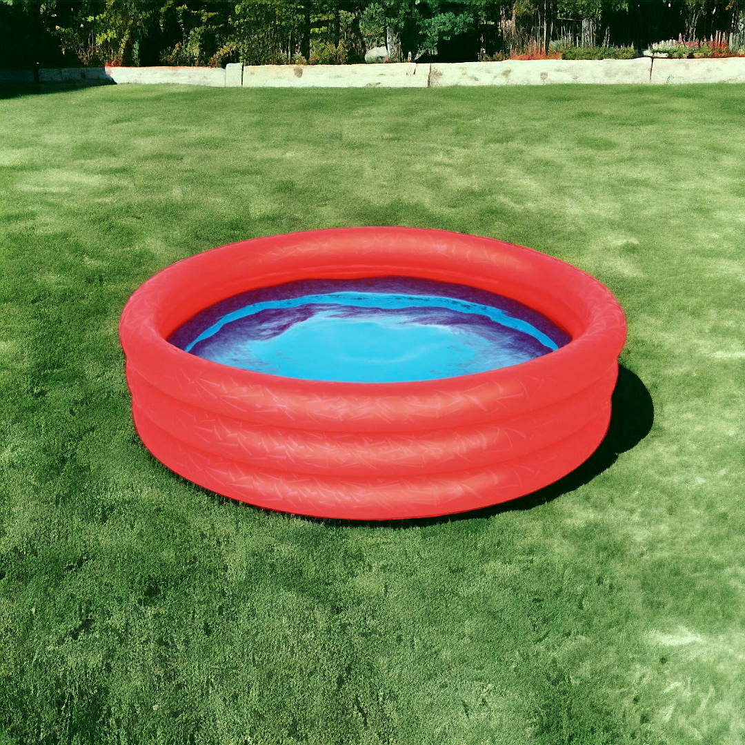 Bestway Planschbecken | 122 cm | 3 Luftringe | Pool | Rot
