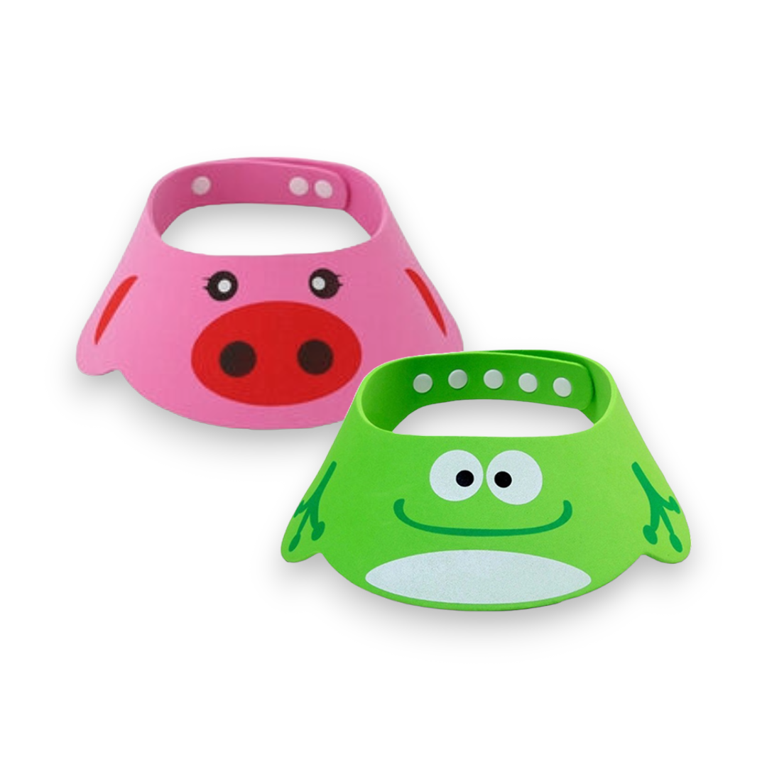 Babykappe | Verstellbar | Frosch & Schwein | 2er Set | Badekappe