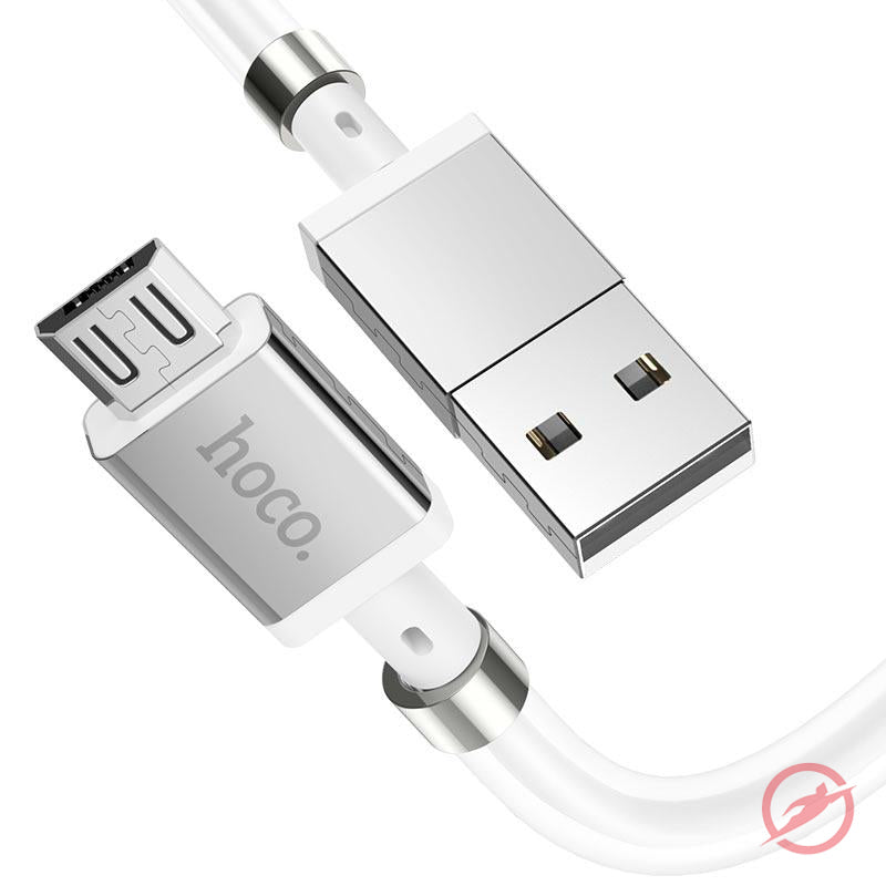 USB Kabel | Micro USB auf USB | Magnete | Weiß | Ladekabel | 1m