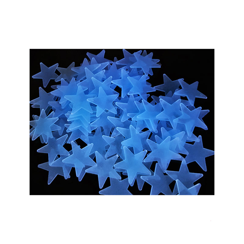 Leuchtsterne | Fluoreszierend | Sternenhimmel | 100 Stück | Blau