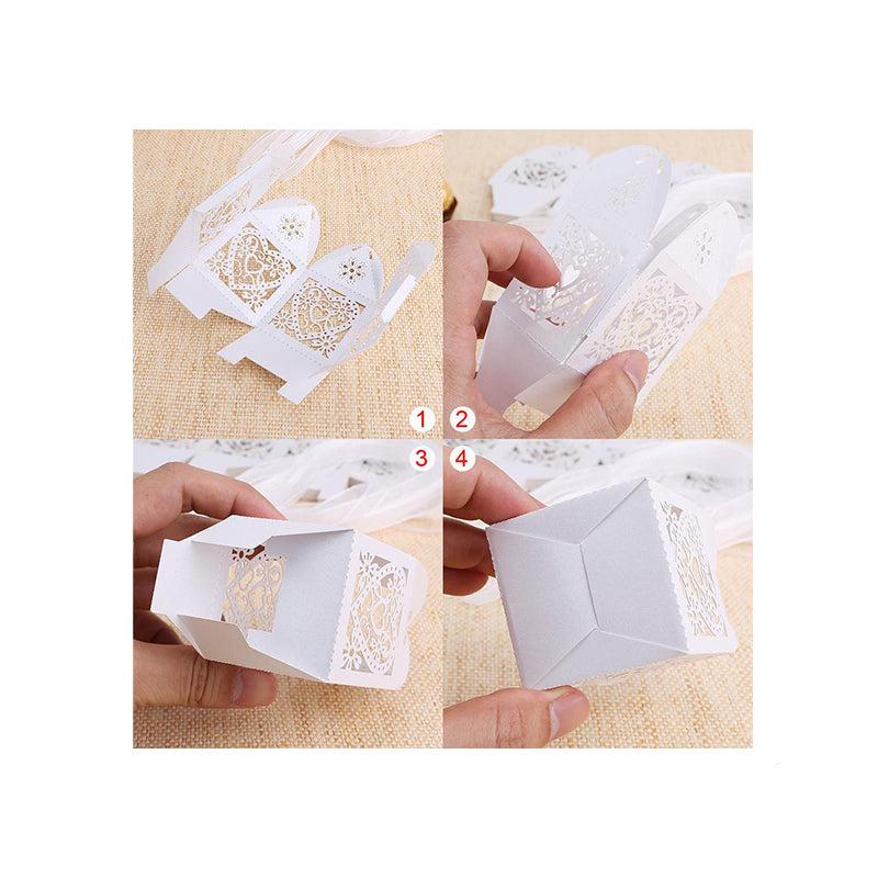 Papierboxen | Hochzeitsboxen | Geschenkbox | Weiß | 50 Stück