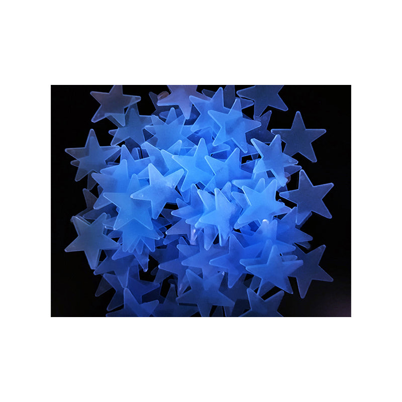 Leuchtsterne | Fluoreszierend | Sternenhimmel | 100 Stück | Blau