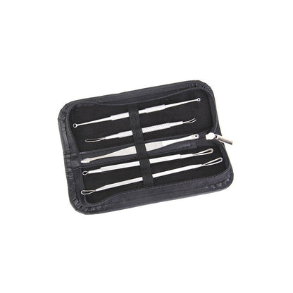 Mitesser Entferner - Set | Kunstleder Case | 5er Set