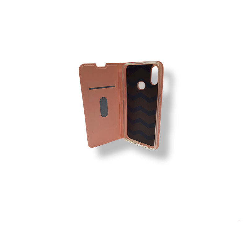 Samsung Galaxy A10s Klapphülle | Leder-Imitat | Rose Gold