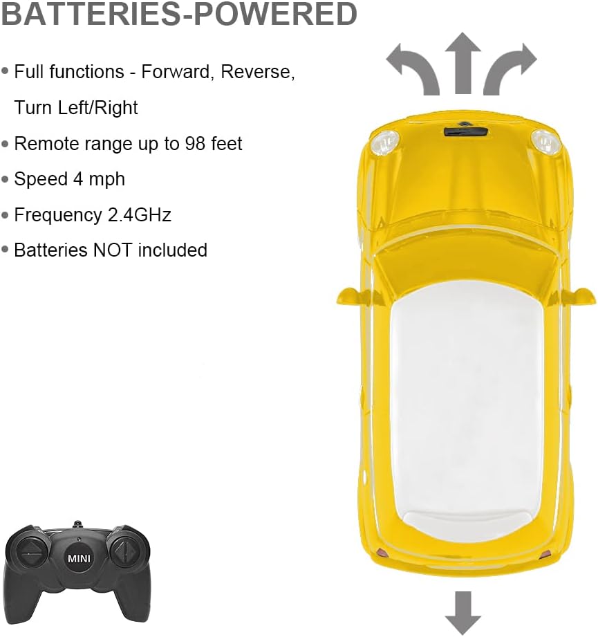 Rastar Mini Cooper S Yellow | Ferngesteuert | Auto | 1:24 Skala | Retouren
