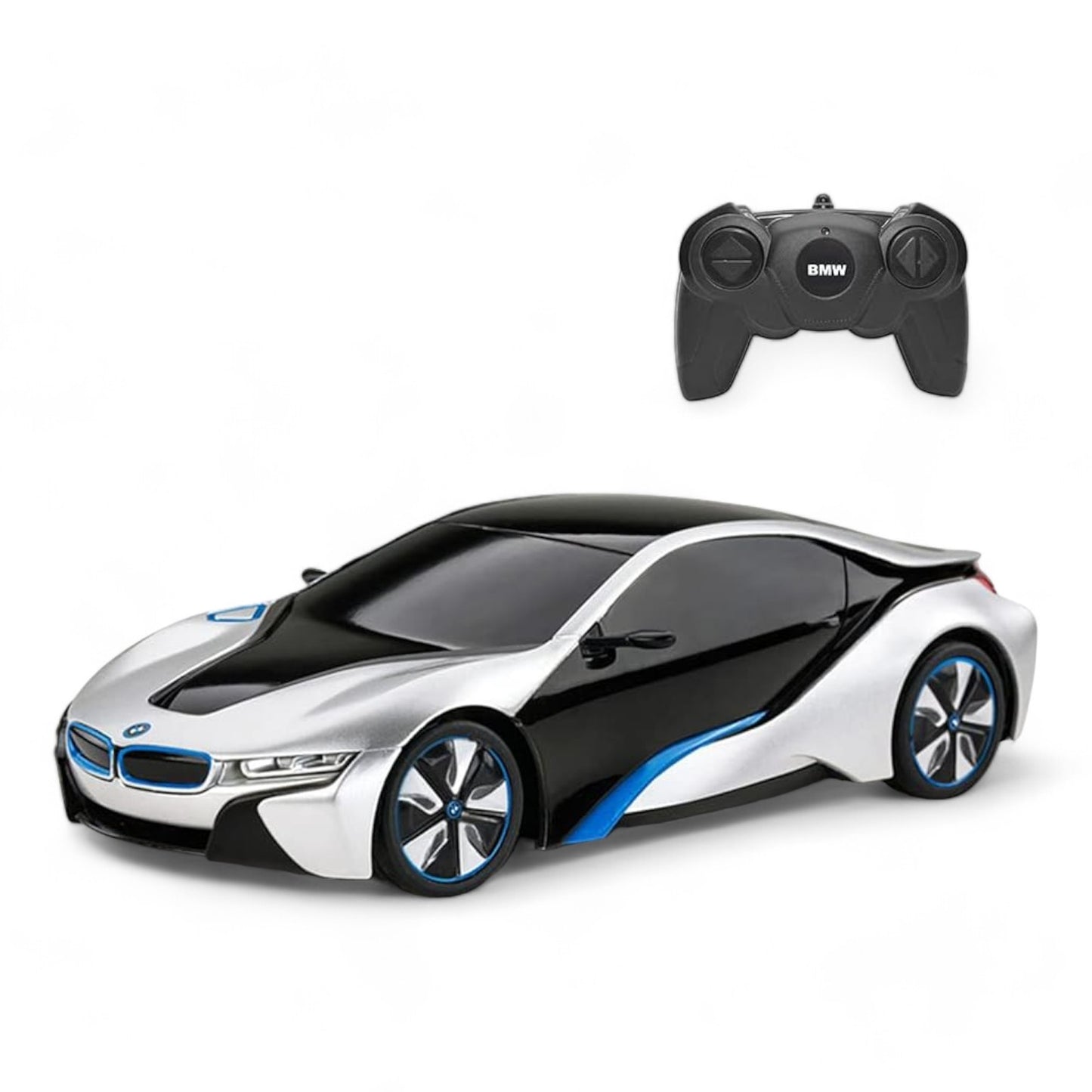Rastar BMW i8 Blau/Silber | Ferngesteuert | Auto | 1:24 Skala | Retouren