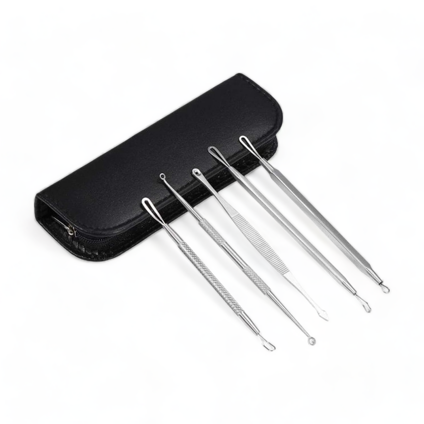 Mitesser Entferner - Set | Kunstleder Case | 5er Set