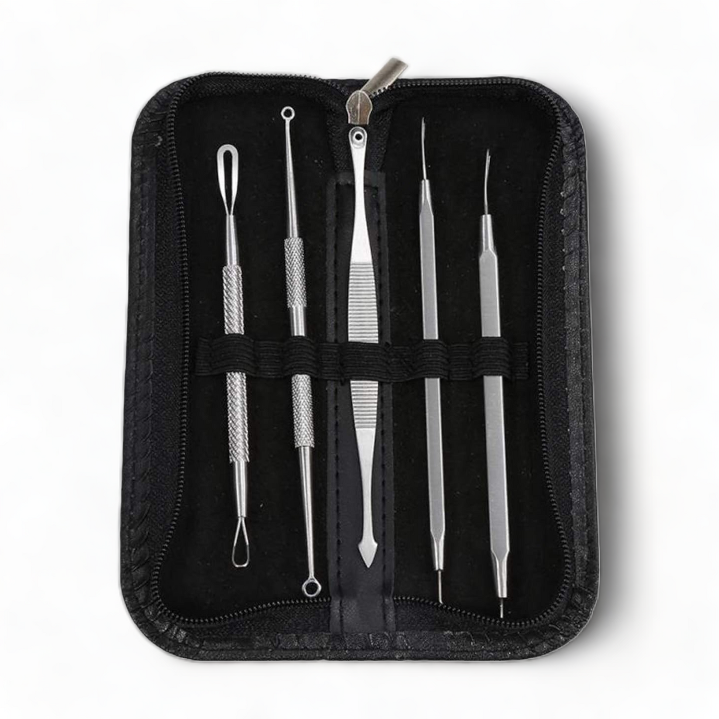 Mitesser Entferner - Set | Kunstleder Case | 5er Set