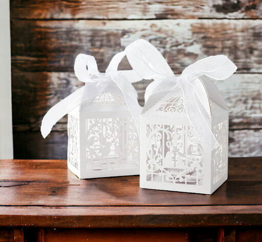 Papierboxen | Hochzeitsboxen | Geschenkbox | Weiß | 50 Stück