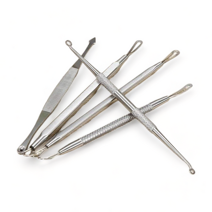 Mitesser Entferner - Set | Kunstleder Case | 5er Set