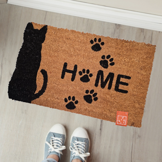 Fußmatte mit Katzenmotiv | Pfotenabdrücke | Fußabtreter | Tierische Matte