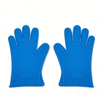 Backofenhandschuhe | Silikon Handschuhe | 2 Stück | Hellblau