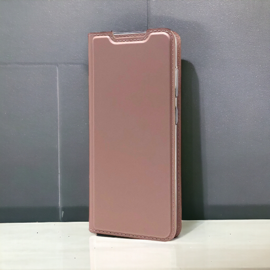 Samsung Galaxy A51 | Klapphülle | Leder-Imitat | Rose Gold