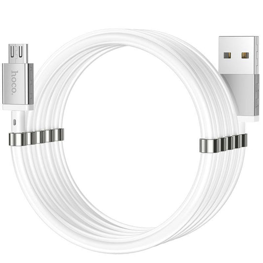 USB Kabel | Micro USB auf USB | Magnete | Weiß | Ladekabel | 1m