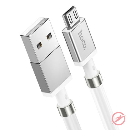 USB Kabel | Micro USB auf USB | Magnete | Weiß | Ladekabel | 1m