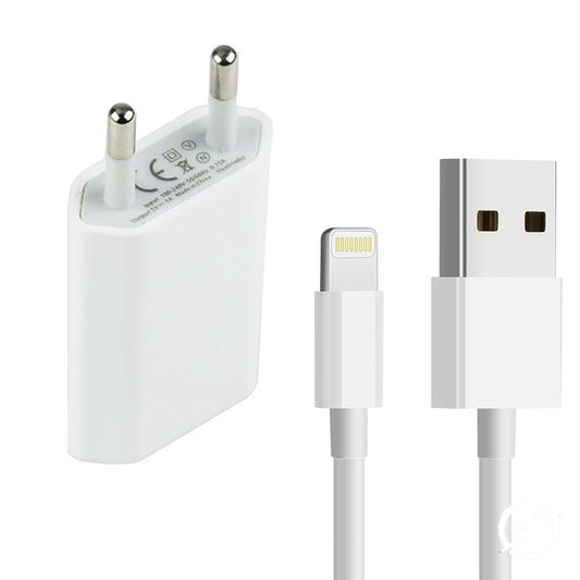 Ladekabel | iPhone iPad Kabel | inkl. Adapter | Weiss | 1 Meter