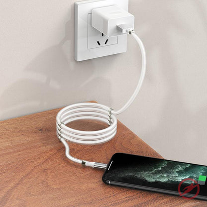 USB Kabel | Lightning auf USB | Magnete | Weiß | Ladekabel | 1m