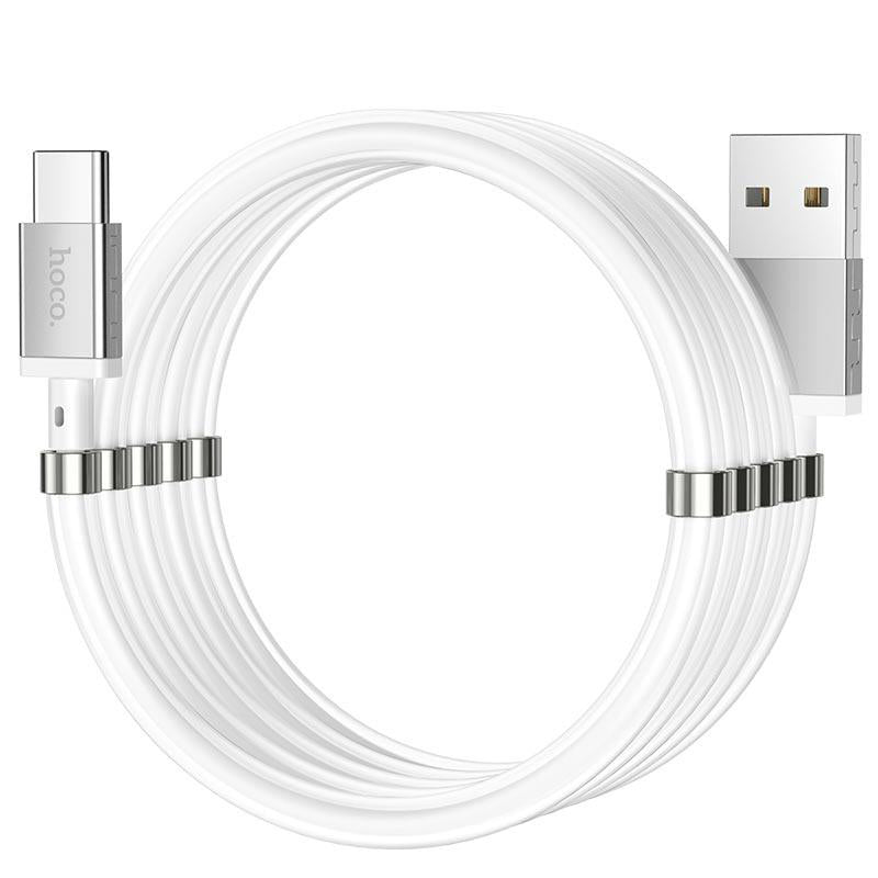 USB Kabel | Typ C auf USB | Magnete | Weiß | Ladekabel | 1m